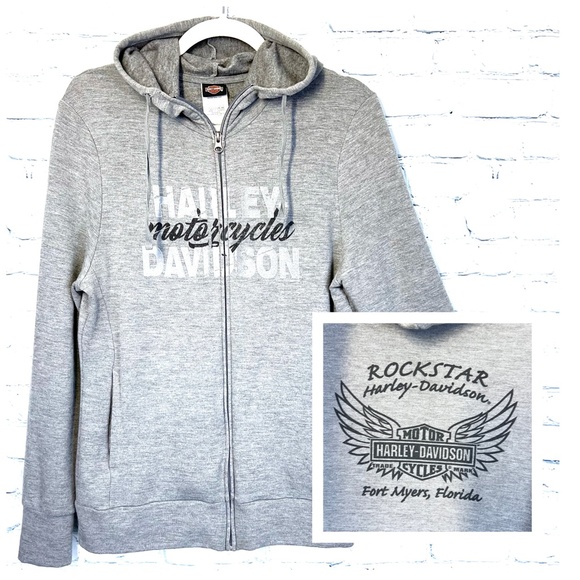 Harley-Davidson Other - 🏍️|•HARLEY-DAVIDSON•| 'ROCKSTAR Fort Myers Florida' Full Zip Hooded Sweatshirt